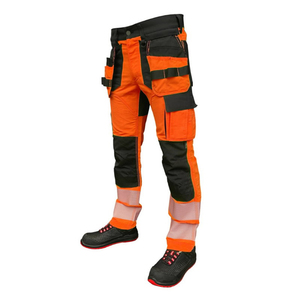 Logo personnalisé accepté, pantalon <span class=keywords><strong>de</strong></span> travail professionnel en coton gris coupe-vent unisexe réfléchissant - Product Image 2