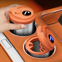 Cendrier de voiture pour tasse à café avec couvercle rabattable, doublure robuste en acier inoxydable, ignifuge, durable, sûr, universel, pour BMW Toyota Honda