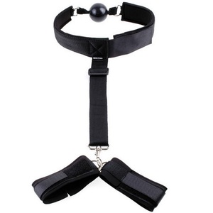 <span class=keywords><strong>Collar</strong></span> Fetiche con Mordaza de Silicona y Esposas para Muñecas, Restricción Corporal para Adultos - Product Image 1
