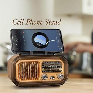Radio Portátil Multifuncional Vintage de 3 Bandas con Función de Inserción de Tarjeta de Audio, Batería de 1500mAh y Salida de 0-5W - Product Image 6
