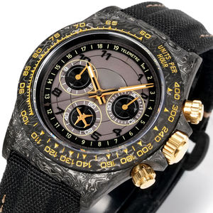 Reloj de Hombre 1130 con Movimiento Mecánico Automático de Fibra de Carbono Contour de Alta Calidad, Color Negro y Dorado, Resistente al Agua para Buceo - Product Image 3