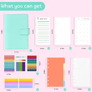 Macaron A5 A6 PU cuir agenda planificateur organisateur budget classeur avec enveloppes de trésorerie produits de classement - Product Image 2