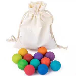 12 boules arc-<span class=keywords><strong>en</strong></span>-ciel Montessori outil d'enseignement perles roulantes Puzzle pour enfants blocs de construction boules <span class=keywords><strong>en</strong></span> <span class=keywords><strong>bois</strong></span> massif colorées - Product Image 6
