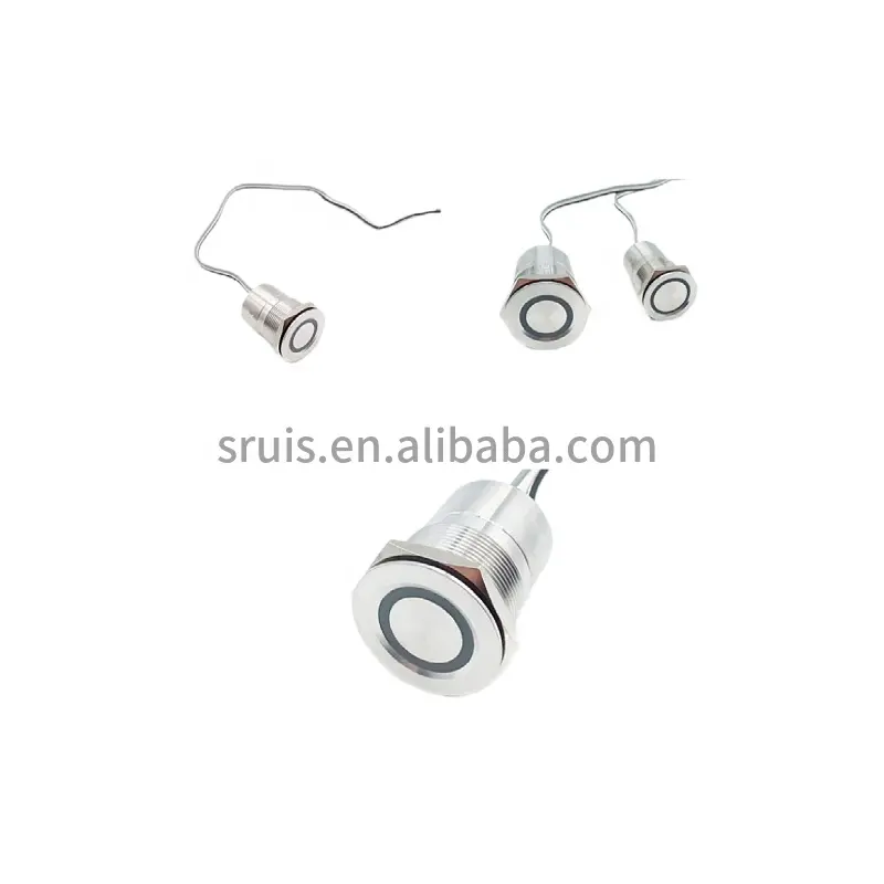 SRUIS 16mm 19mm no nc metal latching or momentary piezo switch touch switch stainless waterproof piezo switch