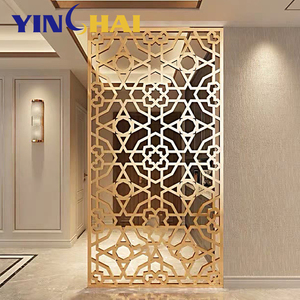 OEM Laser Cut Vàng phòng Divider lối vào phân vùng thép không gỉ kim loại phân vùng Divider cho phòng khách tường Divider - Product Image 6