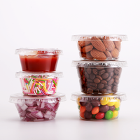 1oz/2oz/3oz Gobelets ronds en plastique transparent pour gelée Petit récipient jetable pour sauce soja ou wasabi