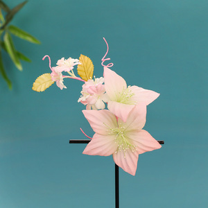 Nouveau design original 2025, accessoire de coiffure Hanfu rose dégradé fait main de haute qualité, pince à cheveux, ornement capillaire avec motif perforé - Product Image 1