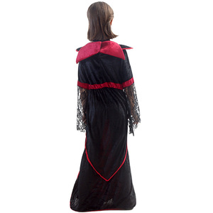 Costume de femme vampire pour filles, robe en velours à manches longues, tenue de fête cosplay d'Halloween, taille enfant - Product Image 4