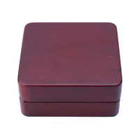 Boîte à monnaie compacte en bois, étui de présentation portable personnalisé avec coins arrondis et insert en velours noir