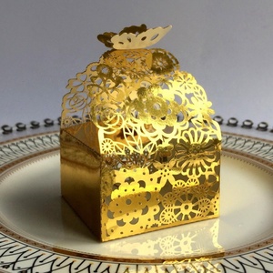 Caja de Regalo de Chocolate con Diseño de Mariposa Cortada con Láser, Caja de Dulces y Recuerdos - Product Image 5