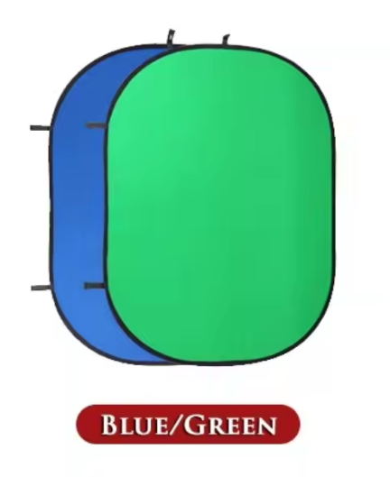 150 X 200cm Portable Pop up Photo Backdrop, Double Sided Green/Blue Collapsible Background for Photography, Video, Live Stream