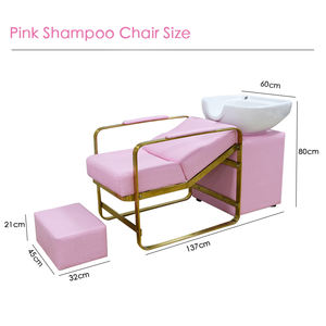 Modernes Rosa <span class=keywords><strong>Shampoo</strong></span>-Set für Friseursalons Verstellbare Rückwärtswascheinheit mit Keramikbecken Stühle Günstige Möbel mit Stilvollem Waschbecken - Product Image 6