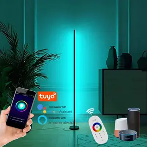 Decorazione della casa fai da te LED in piedi Strip Light Wifi Smart Phone Alexa Tuya APP Control Magic Color change Corner RGB lampada da terra
