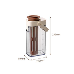 NUEVO Dispensador de Café Frío de Plástico de 1L con Asa, Botella de Café de PP con Escala, Infusor de Té, Tetera de Inmersión para Preparar Café - Product Image 2