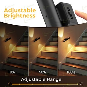 LOHAS Lampada Notturna LED Nera Rotante a 180° con Sensore Crepuscolare, Luce da Comodino Dimmerabile per Camera da Letto e Corridoio - Product Image 5