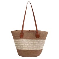 2025 été Style femmes à la main rayure paille tissé sac grande capacité épaule plage en plein air vacances sac