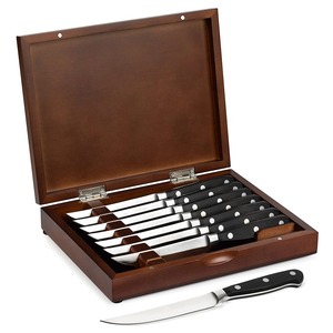 TOALLWIN Ensemble de 8 <span class=keywords><strong>couteaux</strong></span> à steak en acier inoxydable 3Cr13 avec lame dentelée et manche en ABS pour restaurant et cuisine - Product Image 1