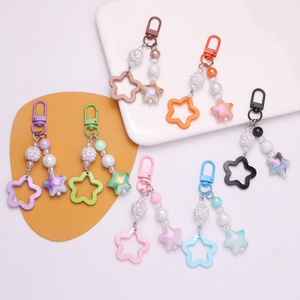 Creative Hollow Y2k Star Acrylic Plastic Keychain Cute Charm Key <b>Ring</b> Handbag Lanyard Accessories Car Hanging Trinket - Product Image 2