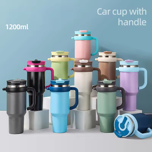 Custom Logo 40 Oz Powder Coated Tumbler Wholesale <b>Bulk</b> 40oz Tumbler With Handle Straw Tumbler With Handle and Straw Lid - Product Image 2
