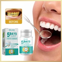 Venta al por mayor de hierbas naturales de 5 días de manchas de dientes blancos brillantes y polvo de dientes para eliminar el mal aliento