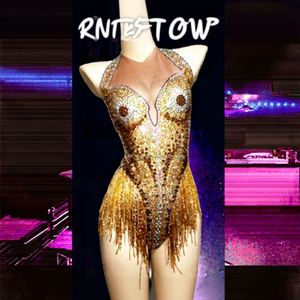 Costume da Performance Latino per <span class=keywords><strong>Cantante</strong></span> e DJ <span class=keywords><strong>Donna</strong></span> con Strass e Nappe Dorate in Poliestere/Rayon per Bar - Offerta Imperdibile - Product Image 2