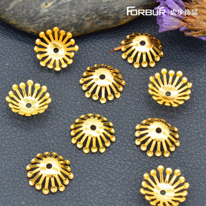 Materiales de bricolaje de joyería de estilo antiguo Hubu: estambres de flores de hierro de 12mm, centros de hojas múltiples, horquillas, cuentas, soportes A - Product Image 3