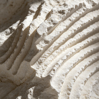 Lembaran Batu Sintered Putih Limestone 3D Relief Beralur 1000x3000mm Ultra Tipis Tekstur Ukiran untuk Panel Dinding Interior Latar Belakang TV