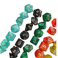 Ensemble de dés en acrylique à paillettes bicolores RPG personnalisé de 7 pièces, jeu de dés polyédriques sculptés pour plateau et jeu numérique pour groupe de jeu polyvalent