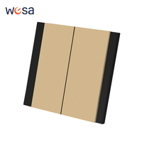 Interruptores y Enchufes de Pared WESA Ultrafinos con Botón Pulsador EU 1/2/3 Vías, Enchufe de Alimentación de 1 Vía, Combinación Libre, Diseño Moderno de Lujo