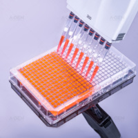 Plaque ELISA à fond plat en PS, 384 puits, transparente, non stérile, avec couvercle transparent, OEM, pour liaison intermédiaire