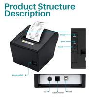 Printer Thermal WiFi 80mm Terlaris, Kecepatan Tinggi 260mm/s, Kompatibel dengan Loyverse untuk Restoran, Retail & Pengiriman Makanan