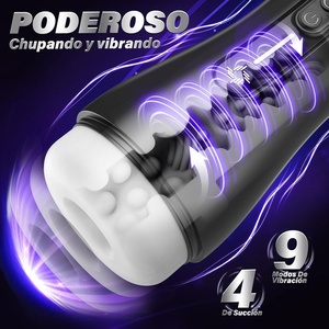 Automatischer Masturbator für Männer mit 9 Vibrations- und Saugmodi, Penispumpe Erotikspielzeug mit LED-Anzeige, Freihändig mit 3D-Textur - Product Image 4