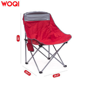 เก้าอี้พับสำหรับตั้งแคมป์กลางแจ้ง Woqi สีแดง โครงอะลูมิเนียม ผ้า Oxford พร้อมกระเป๋าข้าง - Product Image 2