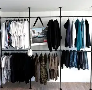 Staafvormige Mode Draagbare Beweegbare Combinatie Garderobe Slaapkamer Dly Metalen Kledingkast Open Type Opbergrek Kast