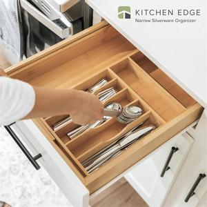 Organisateur de couverts extensible en bois réglable, distributeur de couverts, distributeur de couverts de cuisine transfrontalier - Product Image 1