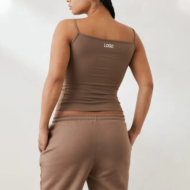 L800922 Tank Top kebugaran wanita, Tank Top tanpa lengan punggung terbuka, kemeja atasan Crop tali untuk olahraga Yoga wanita