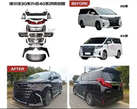 Haute qualité pour Toyota Alphard Vellfire15-22 30 35 série mise à niveau 2024 40 série avant et arrière pare-chocs diffuseur capot Kit de carrosserie