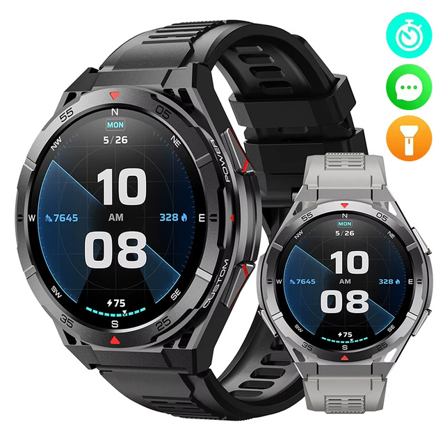 X2B GPS Positioning 3ATM Waterproof Sport Smartwatch Fitness Tracker Altitude Compass Voice Assistant Bluetooth Call Smart Watch