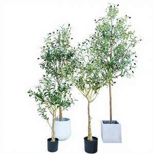 Albero di Ulivo Artificiale, Pianta Finta con Fiori Secchi, Decorazione da Interni, 150cm <span class=keywords><strong>Verde</strong></span> Tenue - Product Image 1