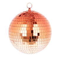 Boule de Noël Disco en verre miroir orange de style contemporain ornement personnalisé boule suspendue d'arbre de Noël