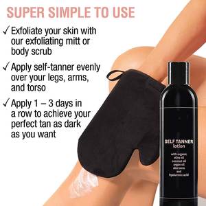 Etiqueta privada, bronceador sin sol, hidratante, nutritivo, suave, bronceador oscuro, crema de loción corporal autobronceadora para la piel - Product Image 4