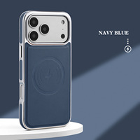 Étui de téléphone magnétique en cuir PU, antichoc, compatible avec la charge sans fil pour iPhone 17 16 15 Pro Max
