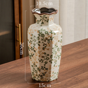 <span class=keywords><strong>Vase</strong></span> à Fleurs en Céramique Style Art Déco Vintage avec Motif Floral pour Centre de Table de Mariage et Décoration de Table Rustique - Product Image 2