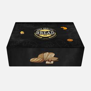 2025 nuevo Pulida Multi Print su logotipo de marca panadería galleta pan llevar papel Mailer caja Color negro caja de envío de alimentos - Product Image 3