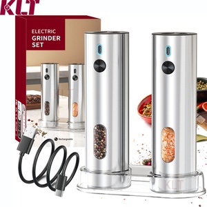 110ml*2 KLT Factory Usb Salt <b>Pepper</b> Mill Metal <b>Pepper</b> <b>Grinder</b> Electric Rechargeable Stainless Steel Salt and <b>Pepper</b> <b>Grinder</b> - Product Image 1