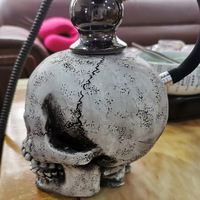 Chicha Narguilé Électrique LED en Résine, Design Unique Tête de Mort