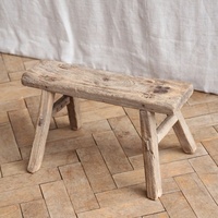 Tabouret à traire en bois d'orme rustique vintage