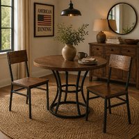 Ensemble de table à manger rustique pour 2 personnes avec 3 chaises, meubles de salle à manger en bois, durables et faciles à installer, ODM/OEM disponible
