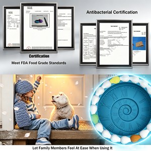 Bols de nourriture et d'eau pour animaux de compagnie en silicone de luxe, forme de gâteau, avec logo graphique personnalisé en relief, fabricant de bols pour chats et chiens - Product Image 3
