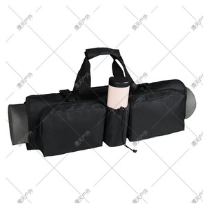 Bolsa de Yoga de Poliéster Negra con Múltiples Bolsillos, Resistente al Agua, para Deportes al Aire Libre, Almacenamiento de Esterilla de Yoga, Bolsa Deportiva - Product Image 2
